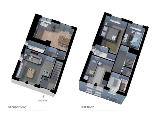 Floor plan 3 bedroom house - artist's impression subject to change